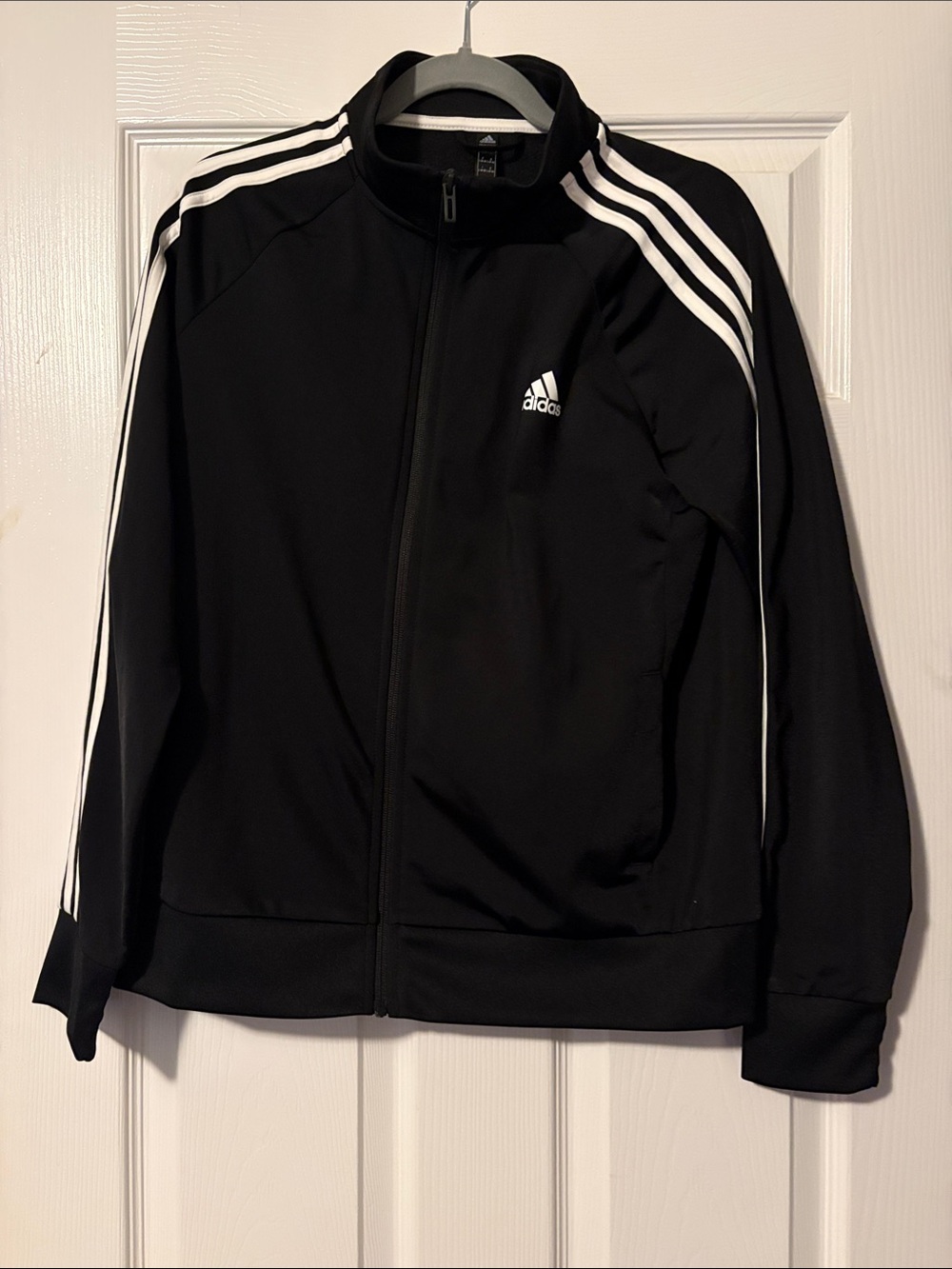 New without tags- never worn- adidas Black Track Jacket with White Three-Stripes